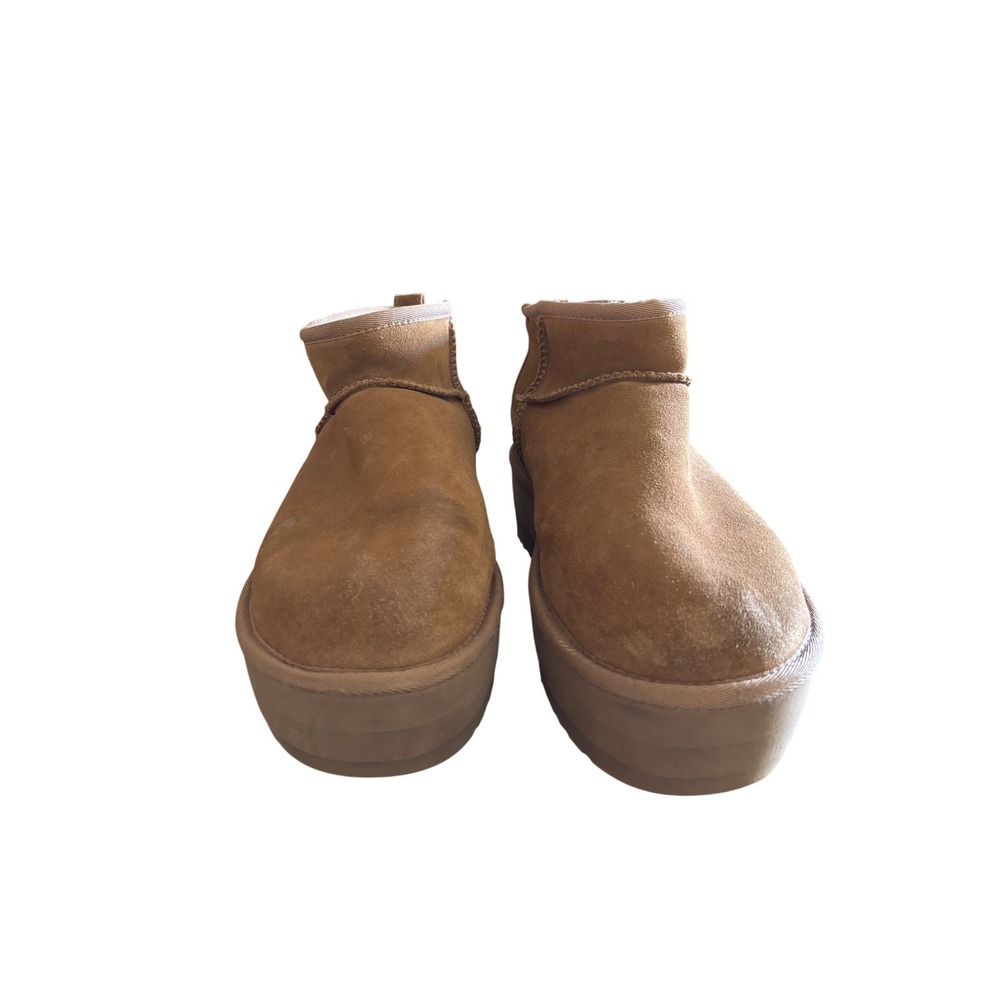 UGG Classic Ultra Mini Platform Chestnut Suede Boots 1135092 Womens 11